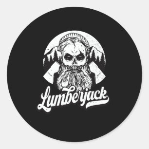 houthakker schedel logger  houthakker ronde sticker