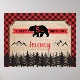 Houthakker Verjaardagsfeestje Foto Achtergrond Poster