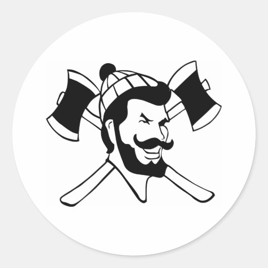 houthakkerlogger ronde sticker (Voorkant)