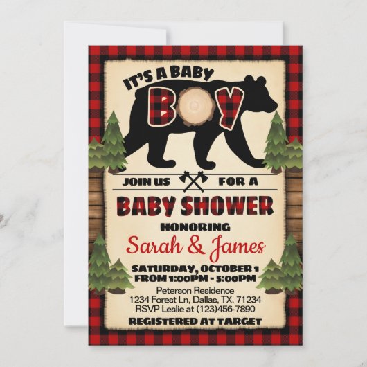 Houthakkers Beer Baby Borrel Uitnodiging Uitnodigi (Voorkant)