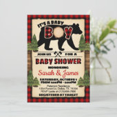 Houthakkers Beer Baby Borrel Uitnodiging Uitnodigi (Staand voorkant)