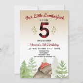 Houthakkers Bos Beer 5e Verjaardagsfeestje Kaart (Voorkant)