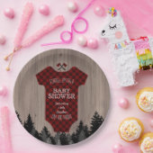 Houthakkers Buffalo Baby Pak Jongens Baby Shower Papieren Bordje (Feest)