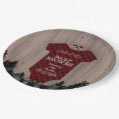 Houthakkers Buffalo Baby Pak Jongens Baby Shower Papieren Bordje (Gekanteld)