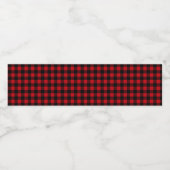 Houthakkers Buffalo Plaid Waterfleslabels Waterfles Etiket (Enkel label)