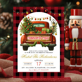 Houthakkers Kersttruck Feestelijke Party Kaart