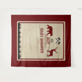 Houthakkers Rode Buffalo Baby Shower Achtergrond Wandkleed (Voorkant (horizontaal))