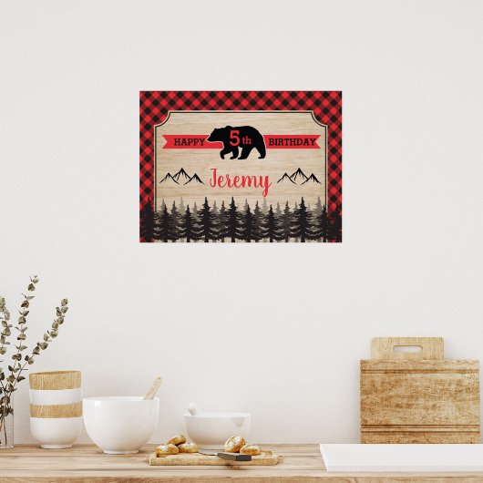 Houthakkers Verjaardagsfeest Foto Achtergrond Poster (Keuken)