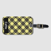 Houthakkers zwart-geel geruit bagagelabel (Voorkant (horizontaal))