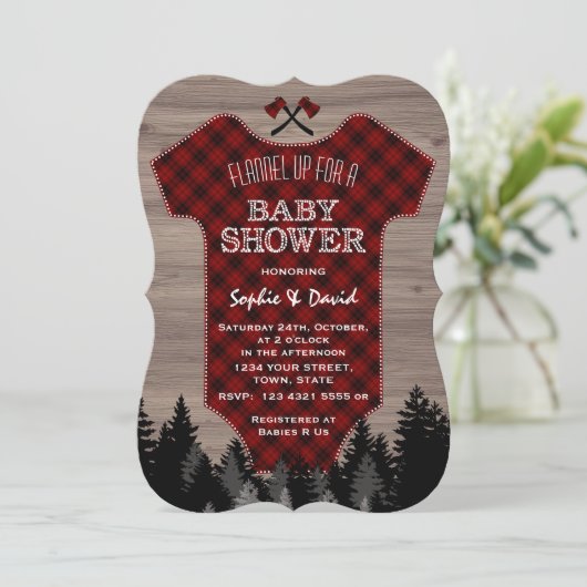 Houthakkersbuffel Baby Pak Old Schuur Baby Shower Kaart (Staand voorkant)