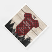 Houthakkersbuffel babysuit Houten baby shower Servet (Hoek)