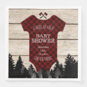 Houthakkersbuffel babysuit Houten baby shower Servet (Voorkant)