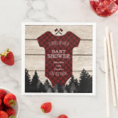 Houthakkersbuffel babysuit Houten baby shower Servet (Insitu)