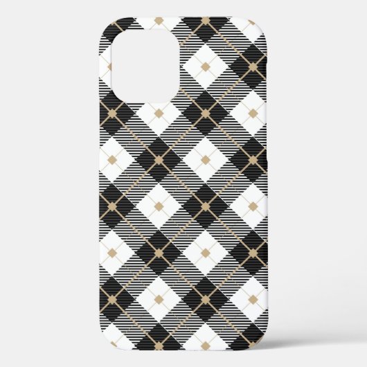 Houthakkerspatroon Zwart  Wit geruit Case-Mate iPhone Case (Achterkant)