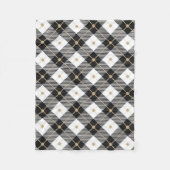 Houthakkerspatroon Zwart Wit geruit Fleece Deken (Voorkant)