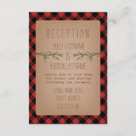 Houthakkersruit Evergreen Trouwreceptie Informatiekaartje