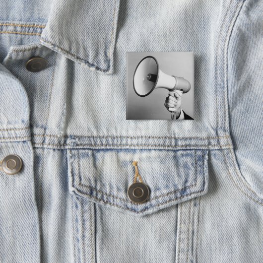 Houthand Vierkante Button 5,1 Cm (In situ)