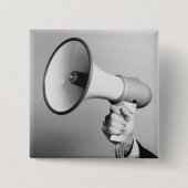 Houthand Vierkante Button 5,1 Cm (Voorkant)