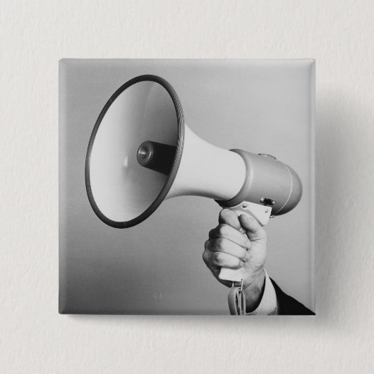 Houthand Vierkante Button 5,1 Cm (Voorkant)