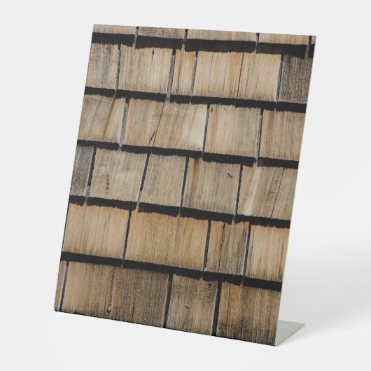 houtharen reclamebord met voetstuk (Voorkant)