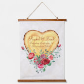 Houthart en rozen hangend wandkleed (Voorkant)