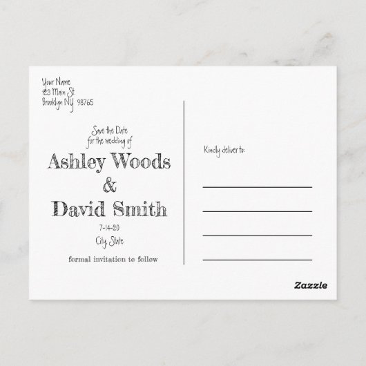 Houthart sparen de datum-Briefkaart Briefkaart (Achterkant)