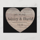 Houthart sparen de datum-Briefkaart Briefkaart (Voorkant)