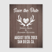 Houtherten antler hart magnetisch sparen datumkaar (Voorkant)