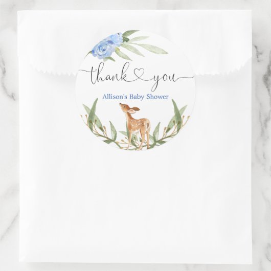 Houtherten blauw groen gouden jongen baby shower ronde sticker (Tas)