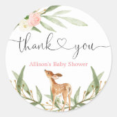 Houtherten blozen roze gouden meisje baby shower ronde sticker (Voorkant)