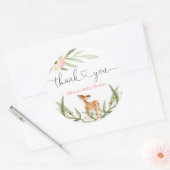 Houtherten blozen roze gouden meisje baby shower ronde sticker (Envelop)