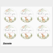 Houtherten blozen roze gouden meisje baby shower ronde sticker (Vel)