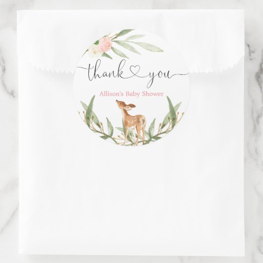 Houtherten blozen roze gouden meisje baby shower ronde sticker (Tas)