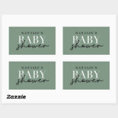 Houtherten eucalyptus modern baby shower enveloppe rechthoekige sticker (Vel)