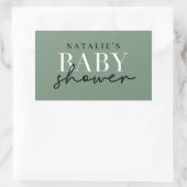 Houtherten eucalyptus modern baby shower enveloppe rechthoekige sticker (Tas)