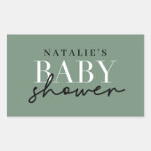 Houtherten eucalyptus modern baby shower enveloppe rechthoekige sticker (Voorkant)