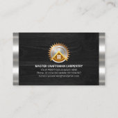 Houthout Zilver Stripenter Visitekaartje (Achterkant)