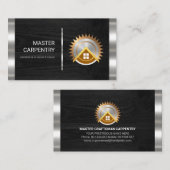 Houthout Zilver Stripenter Visitekaartje (Voorkant / Achterkant)