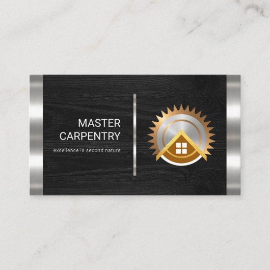 Houthout Zilver Stripenter Visitekaartje (Voorkant)