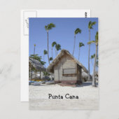 Houthut op een tropisch strand briefkaart (Voorkant / Achterkant)