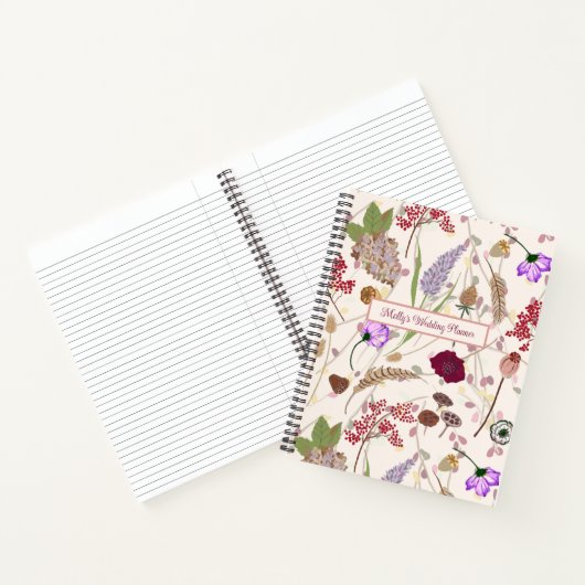 Houtige botanische trouwplanner  notitieboek (Binnen)