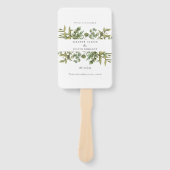 Houtige Eucalyptus Groen Huwelijksprogramma Handwaaier (Voorkant)