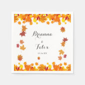 Houtige Herfstbladeren Bruiloft Servet (Voorkant)