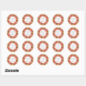Houtige Herfstbladeren Krans Bruiloft Ronde Sticker (Vel)