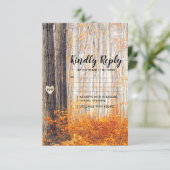 Houtige Herfstbladeren Trouw RSVP Kaartje (Staand voorkant)