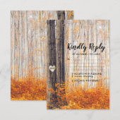 Houtige Herfstbladeren Trouw RSVP Kaartje (Voorkant / Achterkant)
