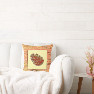 houtimitatie en pinecon kussen