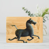 Houtjaar van de aangepaste uitnodiging voor paarde (Staand voorkant)