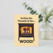 Houtkachel Brandhout Warm Briefkaart (Staand voorkant)