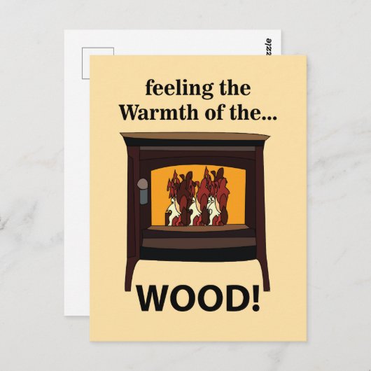 Houtkachel Brandhout Warm Briefkaart (Voorkant / Achterkant)